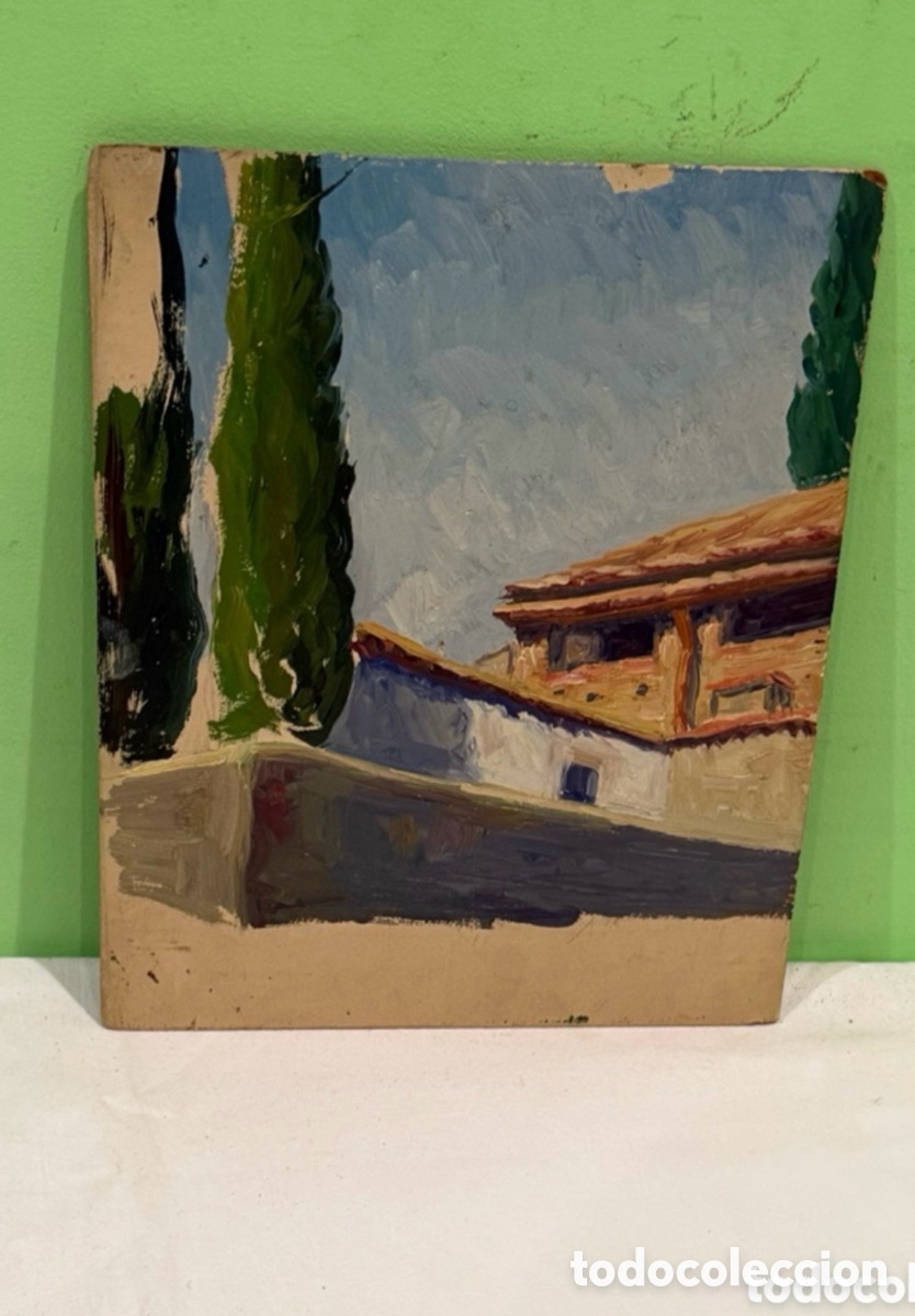 Art: Arturo Mart&iacute;nez Cabezas (1899) paisaje mediterr&aacute;neo &oacute;leo sobre tablex estudio