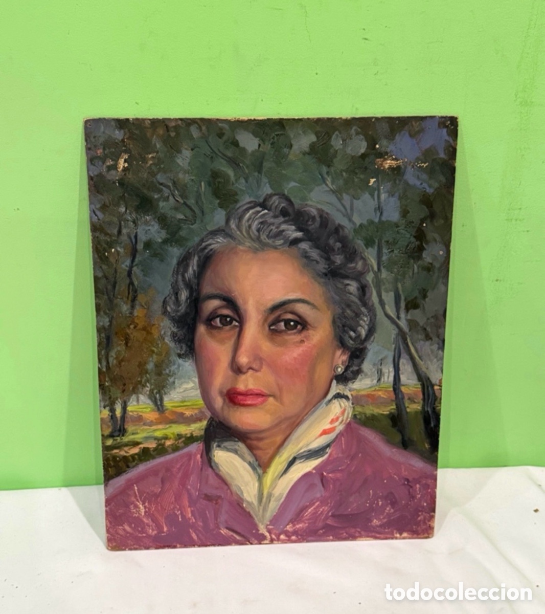 Art: ARTURO MARTINEZ (VALENCIA 1899 - BARCELONA? ) OLEO SOBRE TABLEX.RETRATO MUJER . (40X32 cm).