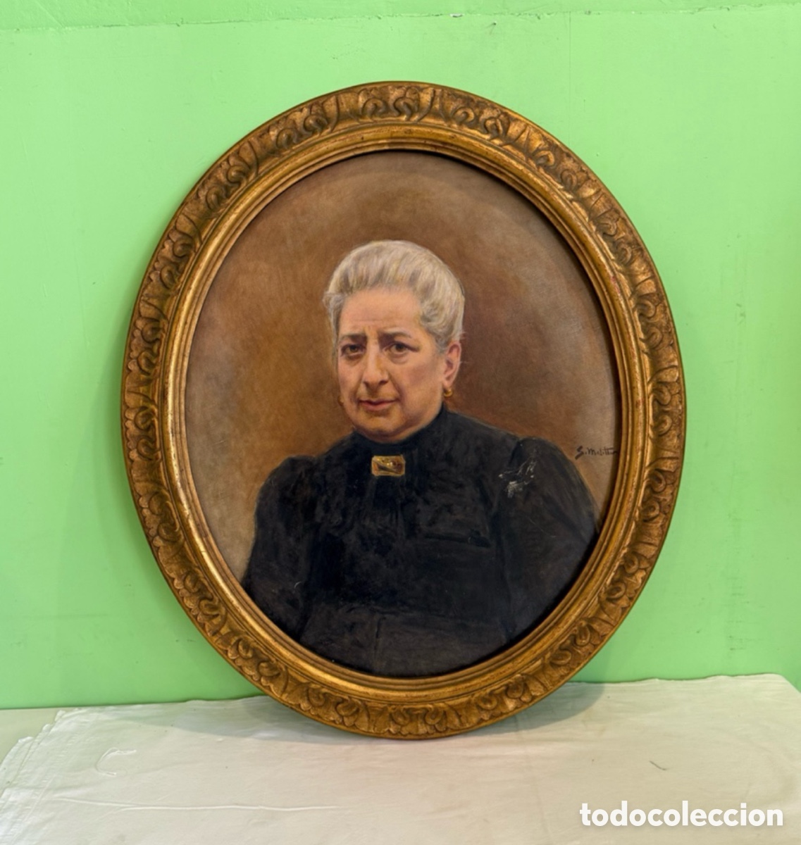 Kunst: Segundo Matilla Marina (1862-1937) - Retrato de mujer &rdquo;Mar&iacute;a Escofet&rdquo; - &Oacute;leo sobre lienzo firmado