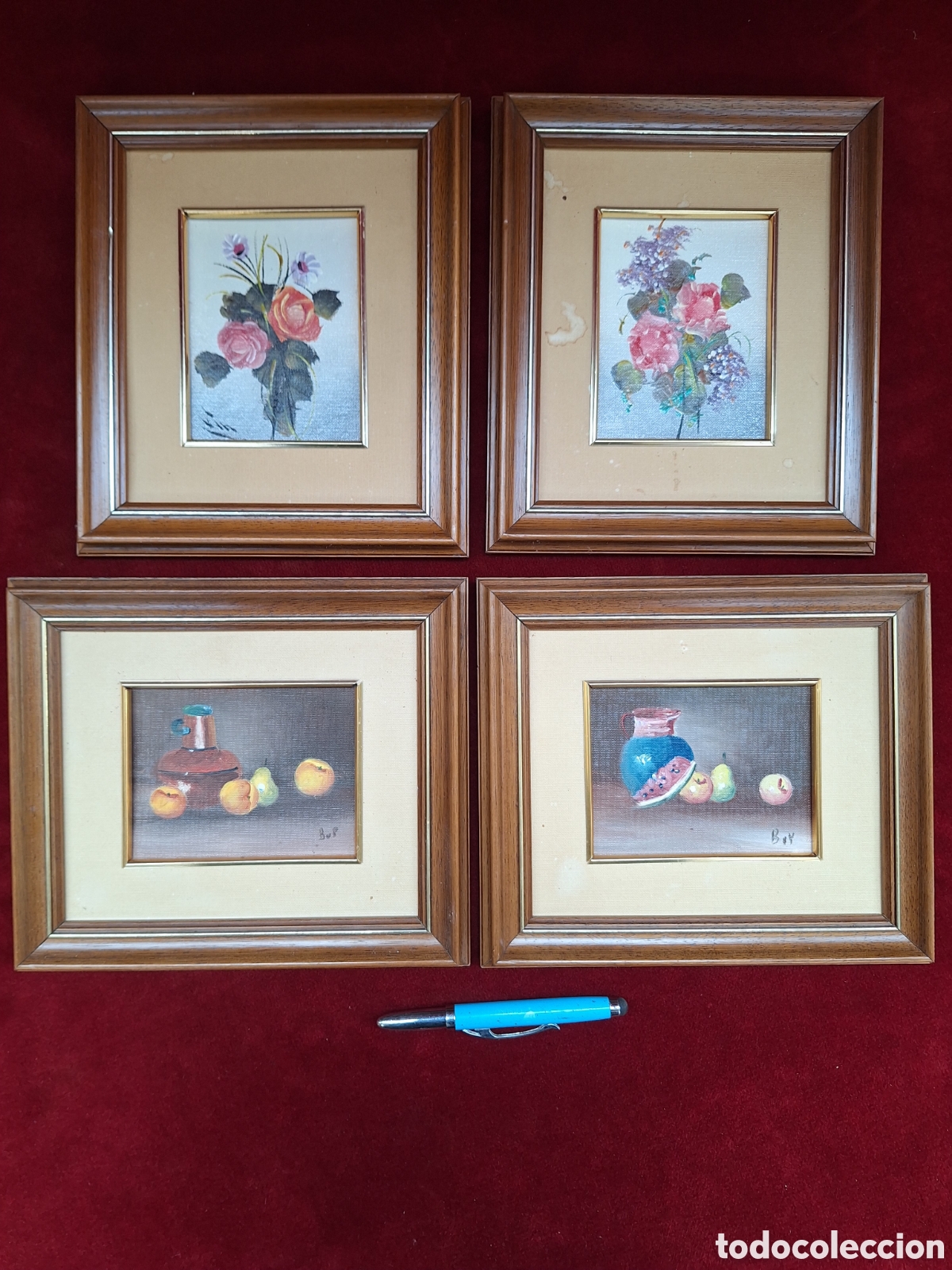 Arte: Lote 4 cuadros oleo sobre lienzo! 2 estan firmados.