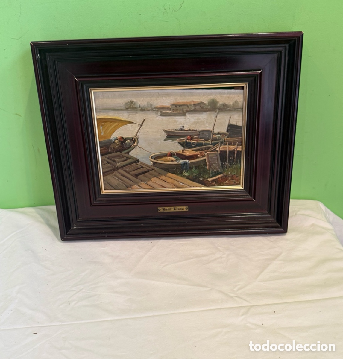 Kunst: Juan Lluna &oacute;leo sobre tablex r&iacute;o J&uacute;car Cullera Valencia &bull;