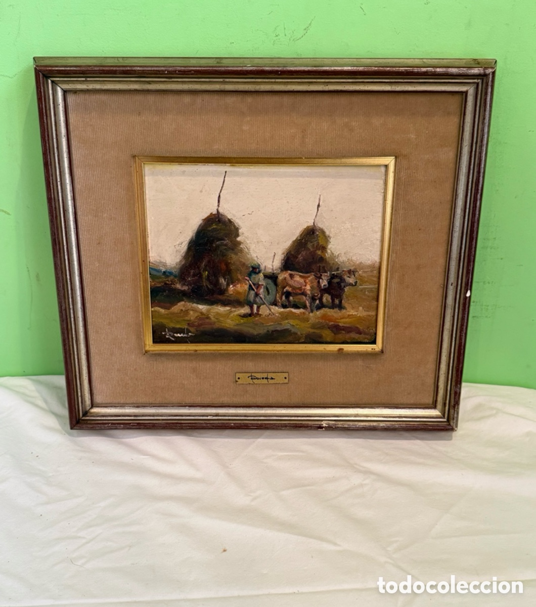 Art: Ram&oacute;n Poveda Ibars (Sabadell 1936) &oacute;leo tablex paisaje rural Ribera de Card&oacute;s firmado y enmarcado.