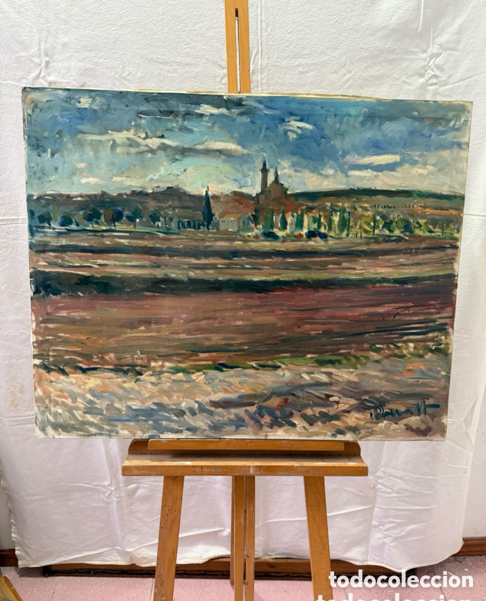 Kunst: Jaume Queralt. Gran paisaje catal&aacute;n. &Oacute;leo sobre lienzo firmado. Gran formato (80 x 65 cm)