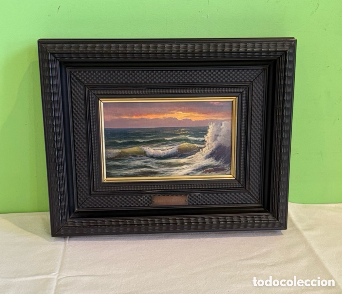 Art: Juan Ignacio Sardi (Chipiona 1940-2002) - Marina al &oacute;leo sobre tablex - Firmado y enmarcado.