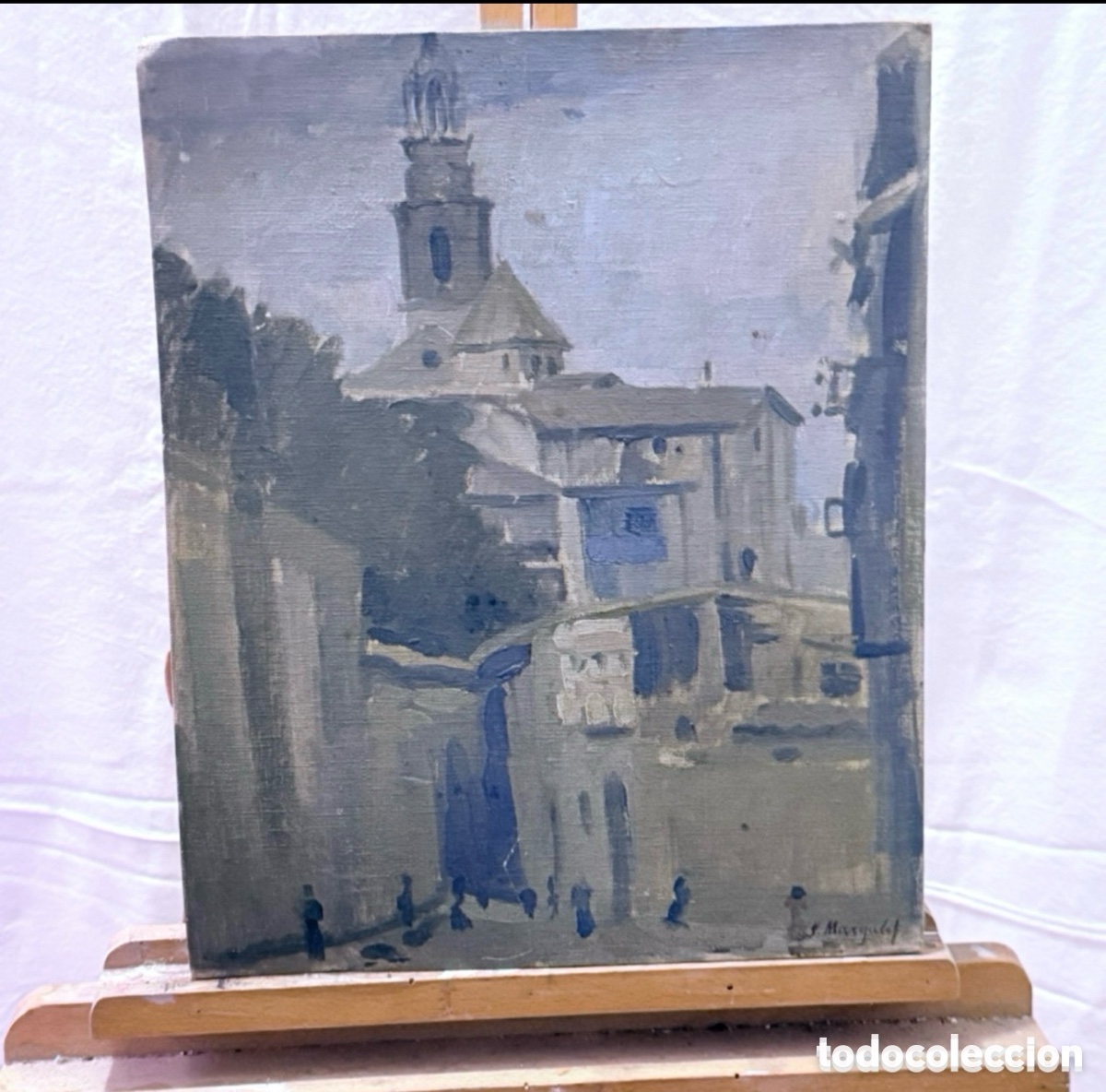 Arte: Espinosa. &Oacute;leo sobre lienzo. Paisaje rural firmado (73x60 cm)