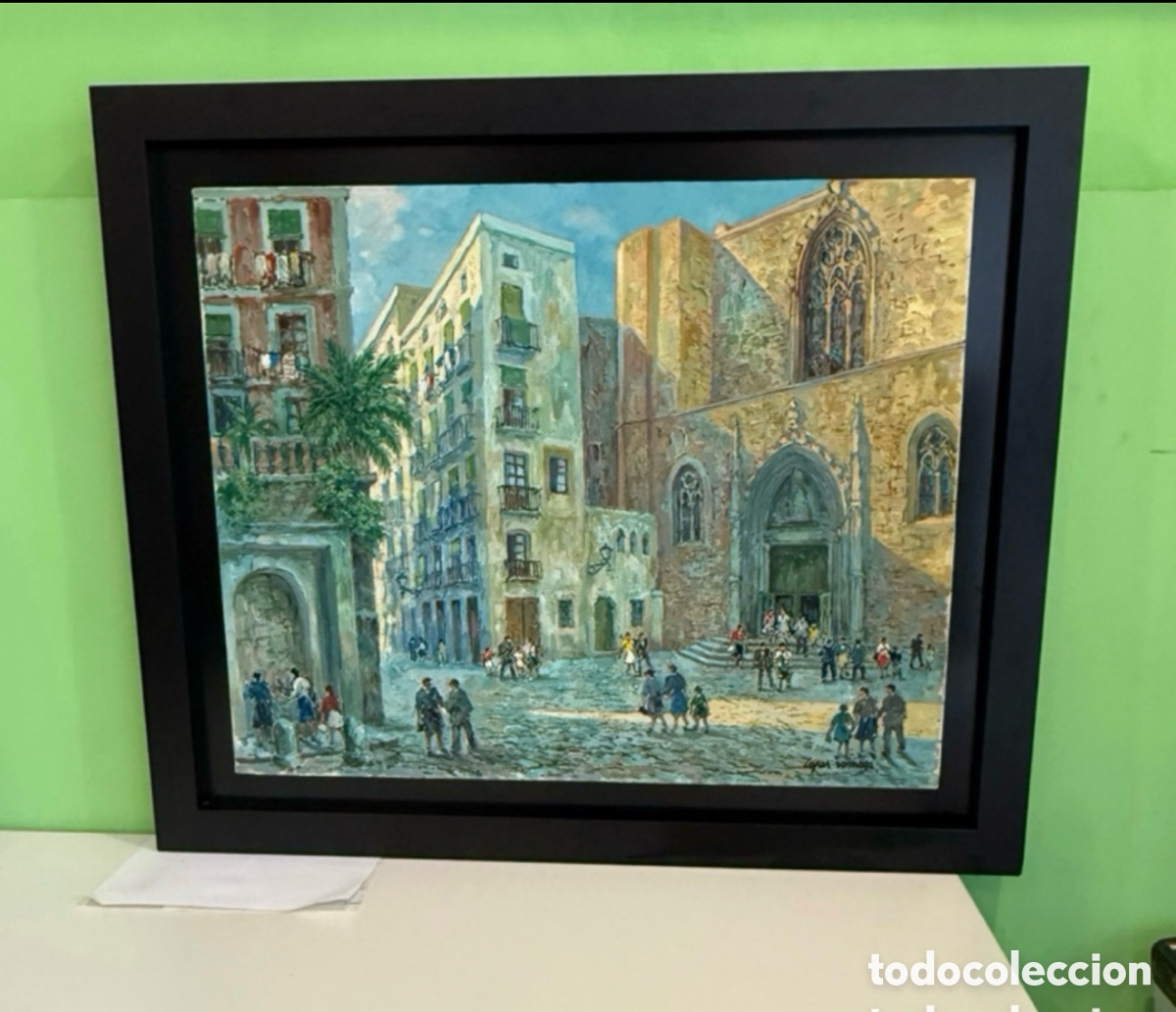 Arte: RAM&Oacute;N L&Oacute;PEZ MU&Ntilde;OZ (1905-1985). &rdquo; PLAZA DEL JUSTO Y DEL PASTOR&rdquo; &oacute;leo sobre lienzo