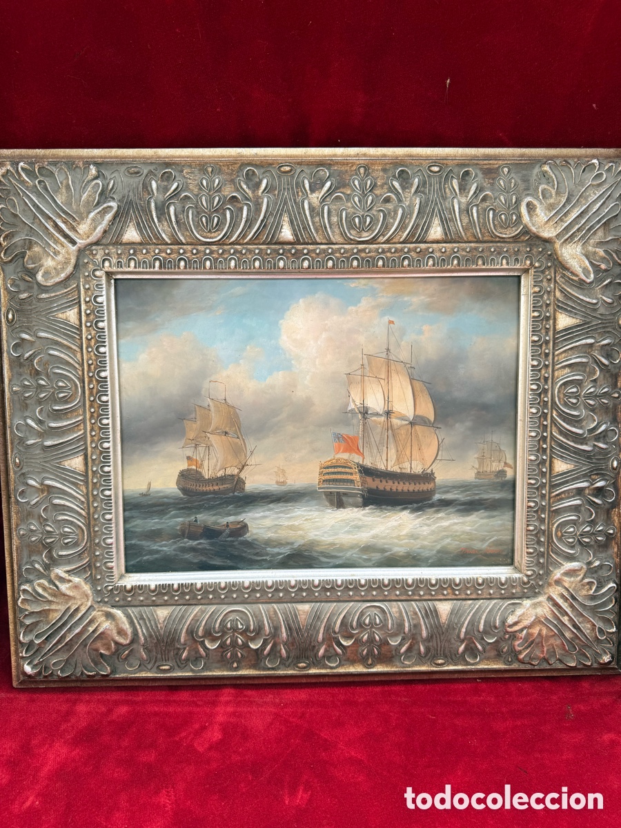 Arte: Precioso y antiguo cuadro,Oleo sobre Tabla madera!