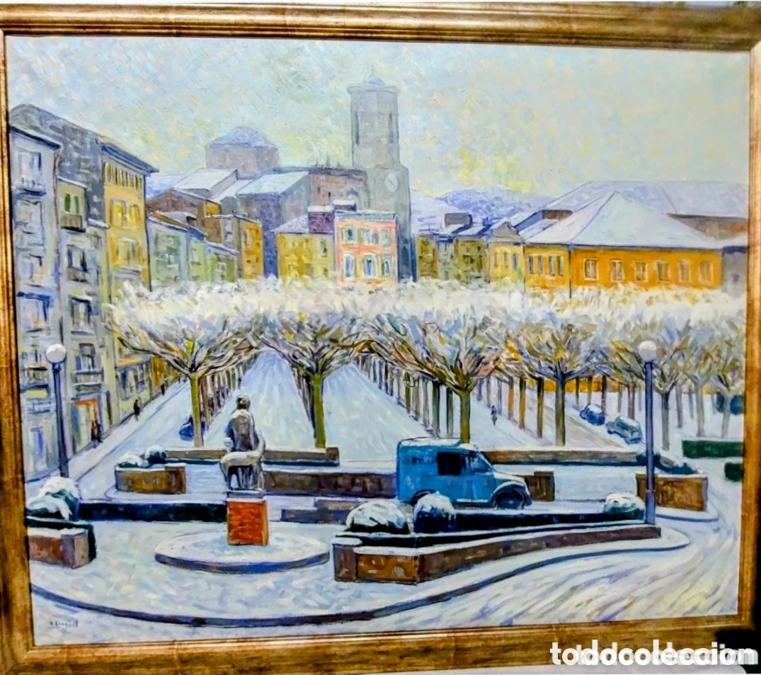 Arte: CONGOST SEBASTIA OLEO TELA GRANDE 81X100 OLOT NEVAT 1969 .AL FIRAL