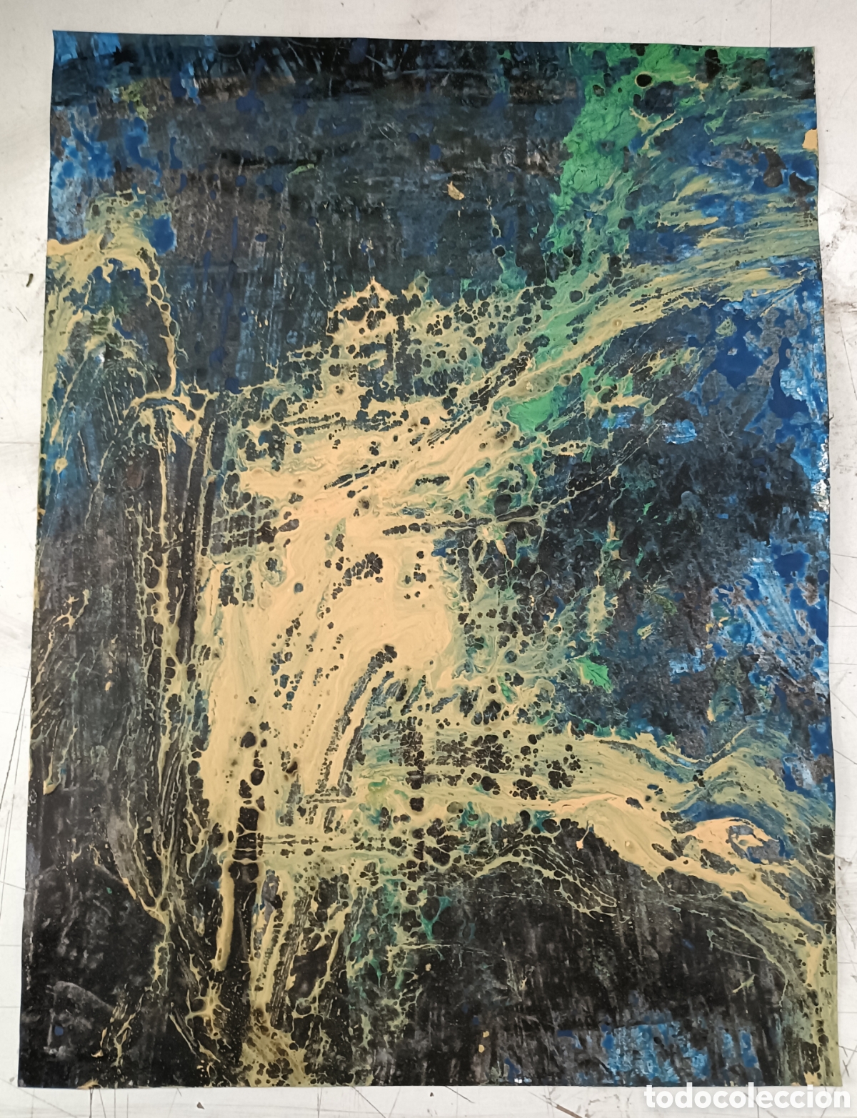 Arte: Pintura abstracta. T&eacute;cnica mixta sobre papel.