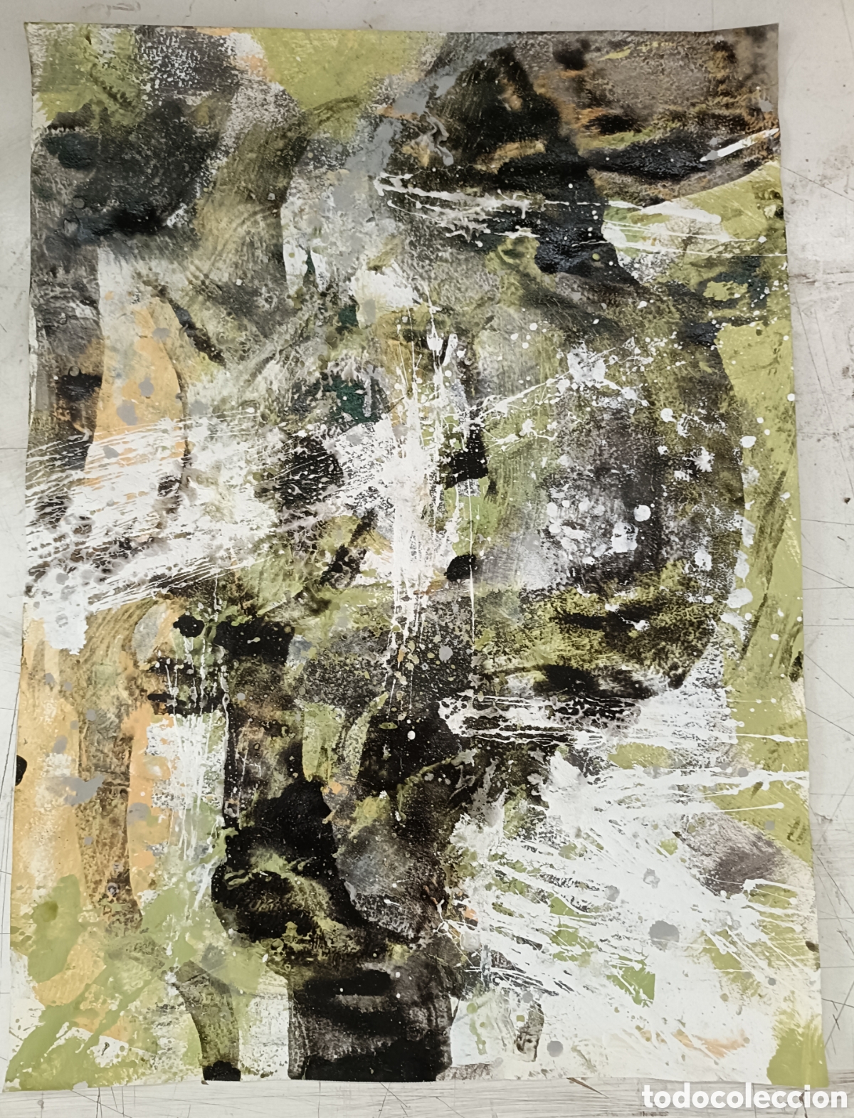 Arte: Pintura abstracta. T&eacute;cnica mixta sobre papel