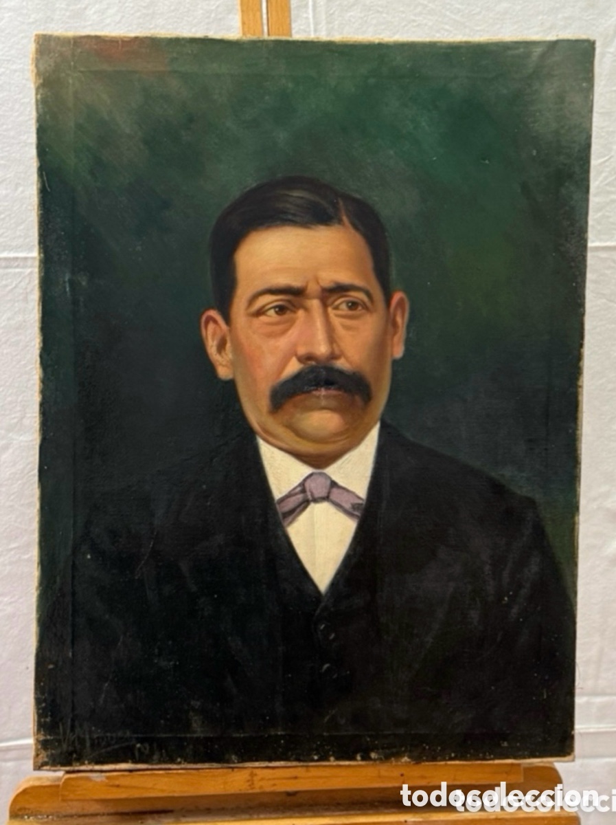 Kunst: Retrato masculino siglo XIX firmado A. Ruiz &oacute;leo sobre lienzo 1888