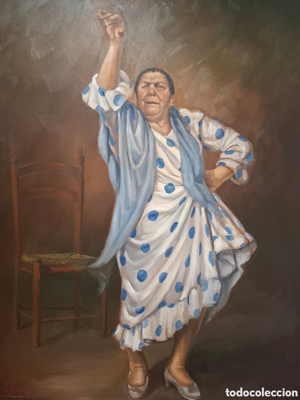 Arte: Oleo sobre lienzo gitana luis marquez 117x89 - Foto 2