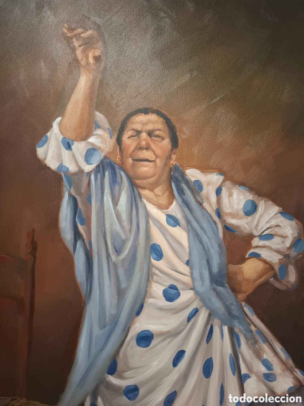 Arte: Oleo sobre lienzo gitana luis marquez 117x89 - Foto 3