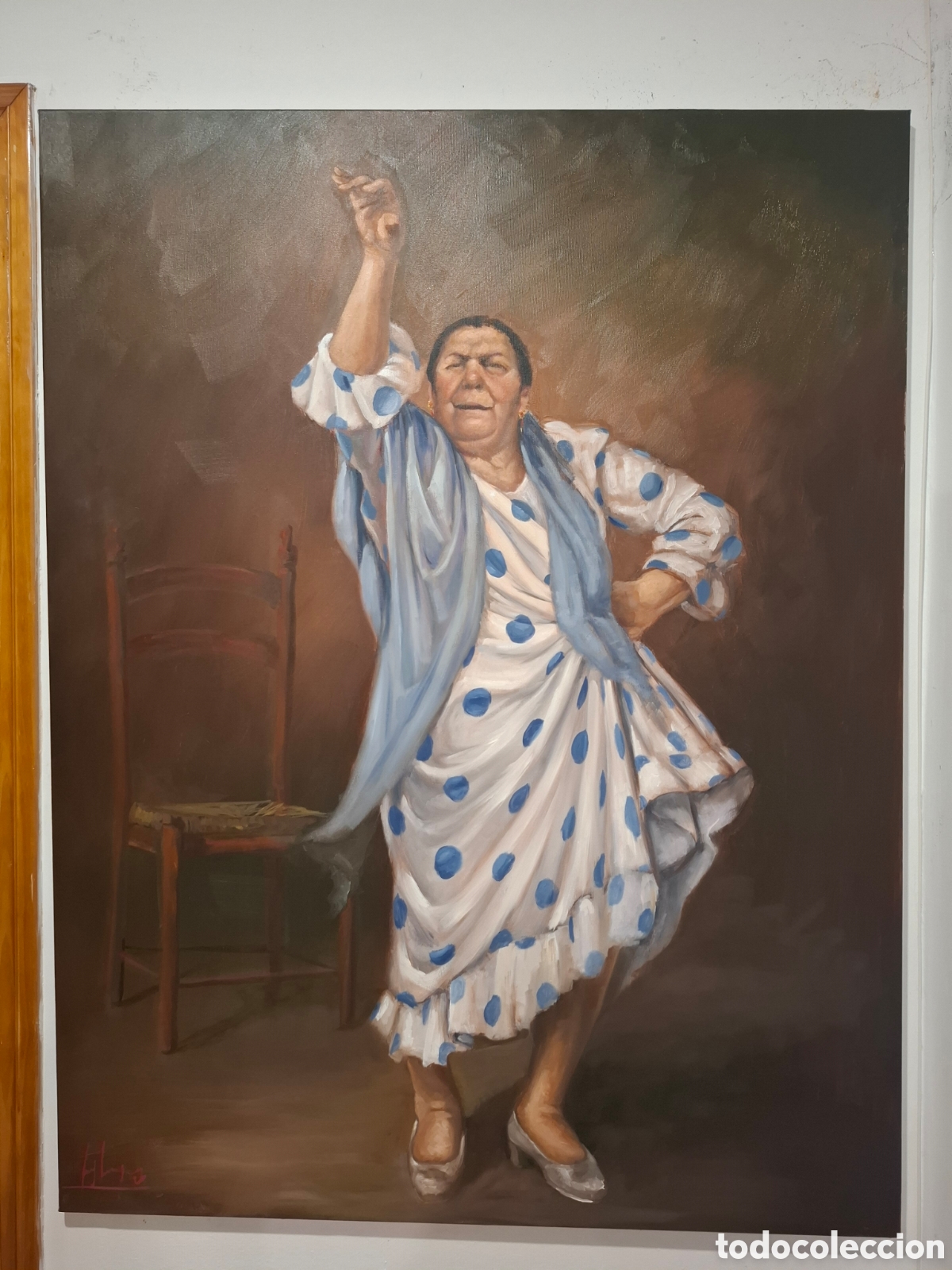 Arte: Oleo sobre lienzo gitana luis marquez 117x89 - Foto 1