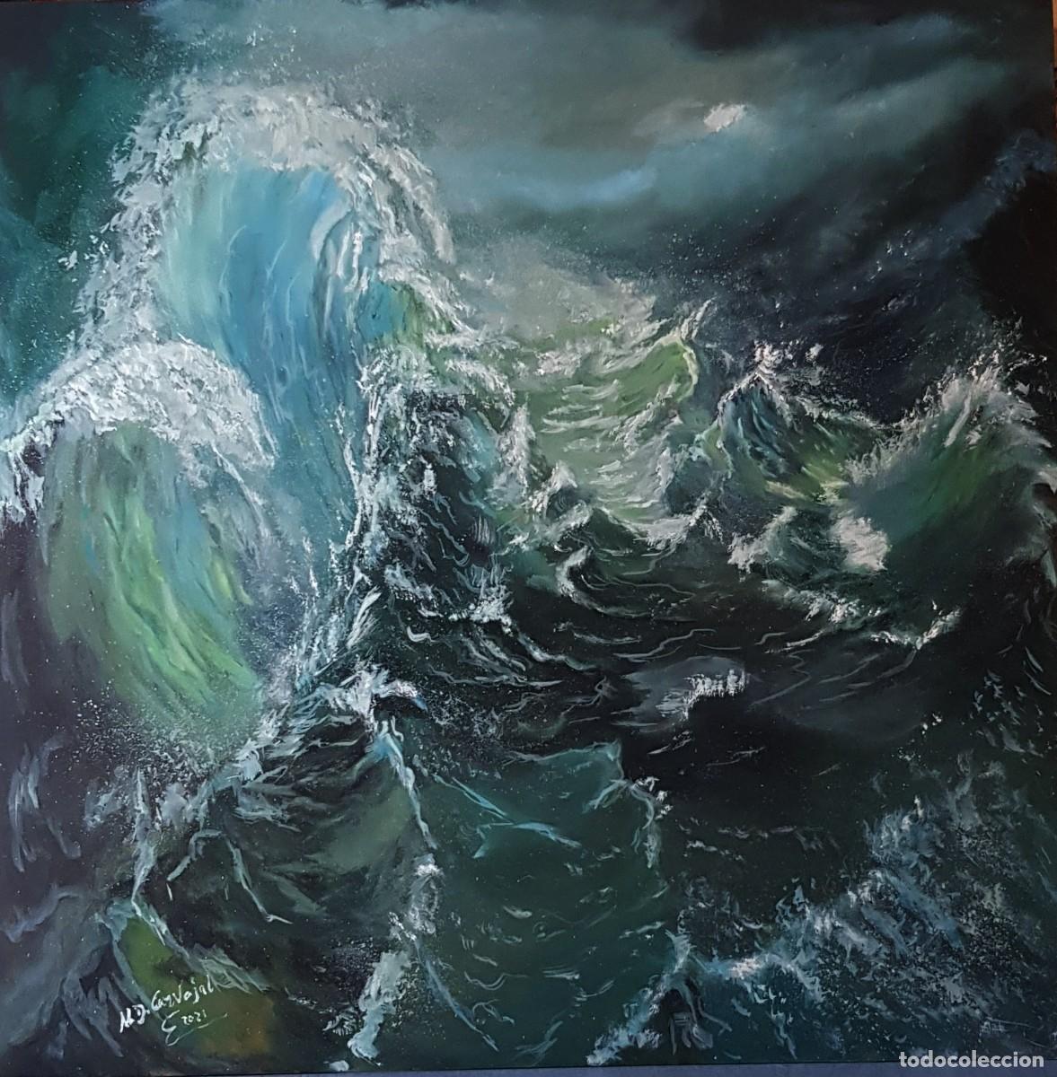 Arte: Cuadro &oacute;leo original &rdquo;Olas en tormenta&rdquo; - M.D. Carvajal 2021 -
