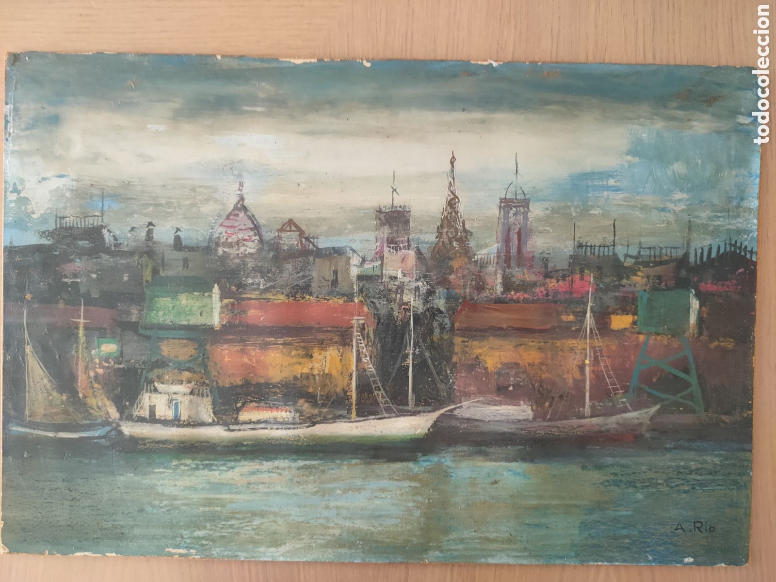 Arte: Agust&iacute; Rio Navarro (Barcelona, 1923-1997) &oacute;leo sobre papel firmado