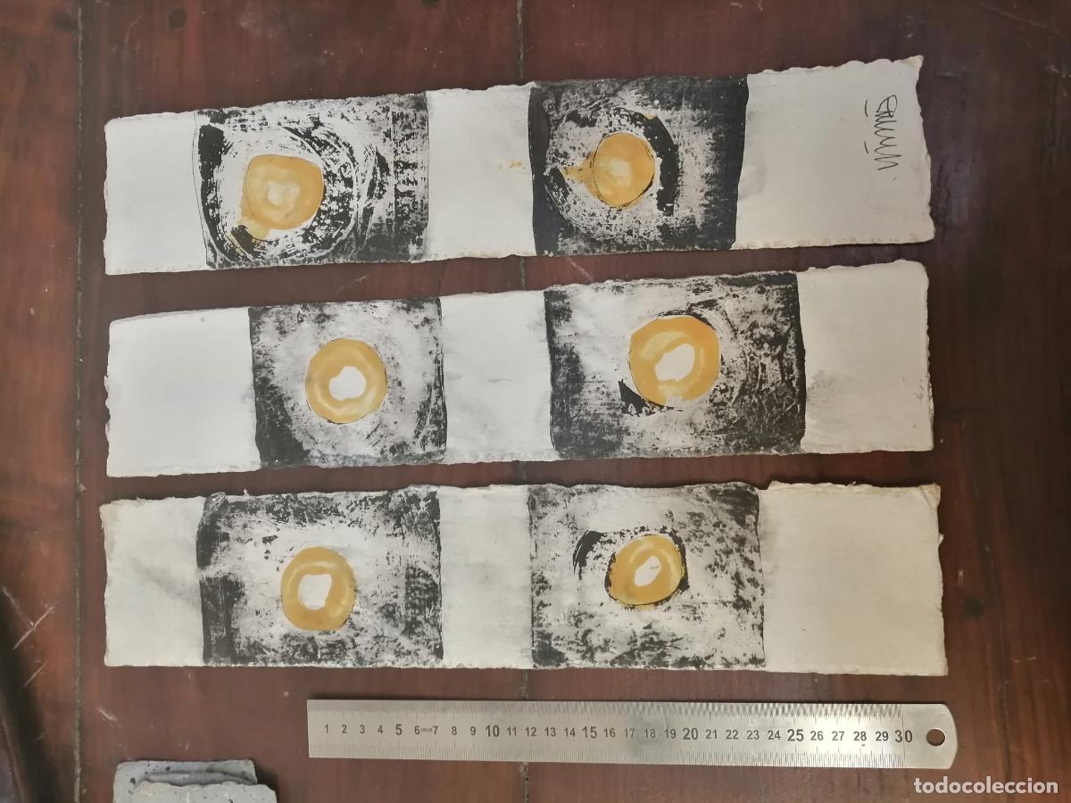 Arte: pintura Llu&iacute;s Vil&agrave; i Vendrell - obra papel hecho a mano de banyoles - 50 cm x 12 cm x 12 cm x 12 cm