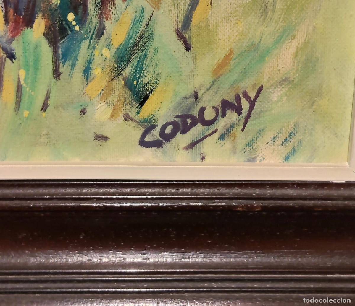 Arte: Pintura cuadro precioso - codony - PAISAJE DE ESCUELA DE OLOT - oleo sobre tela - enmarcado