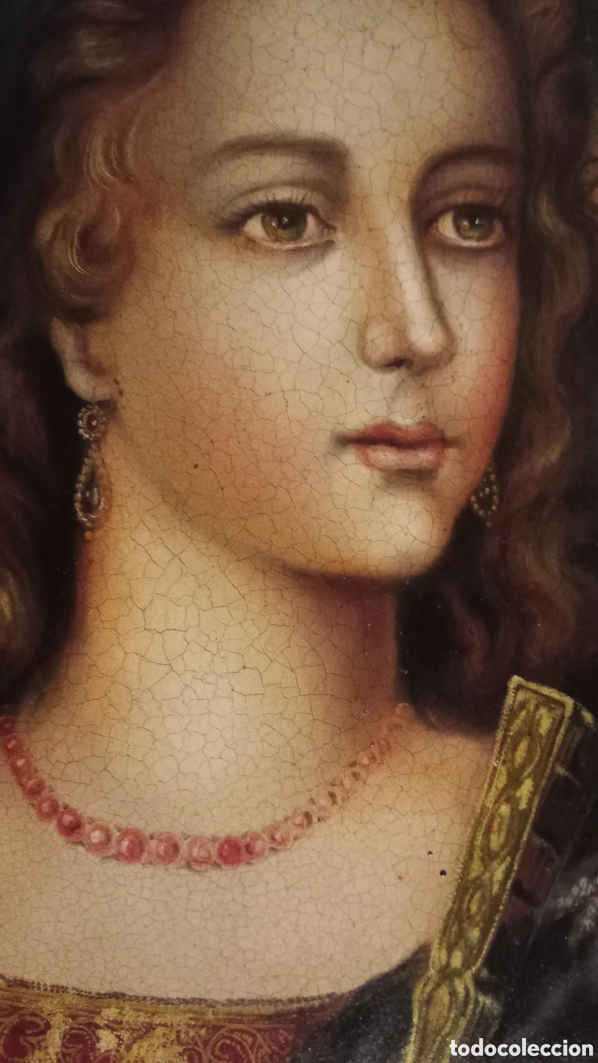 Arte: Cuadro &oacute;leo Dama con Abanico - Juan Manuel Ayala