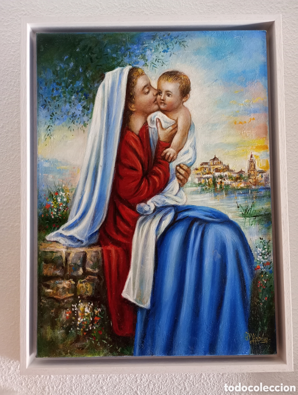 Arte: Cuadro/Pintura &oacute;leo. Maternidad, de Juan Manuel Ayala