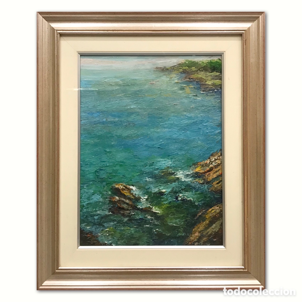 Arte: &rdquo;Costa Italiana en Aguas Turquesas&rdquo; Atribuido a Carlo Rossi (1921-2010), de los a&ntilde;os 80-90 del S.XX