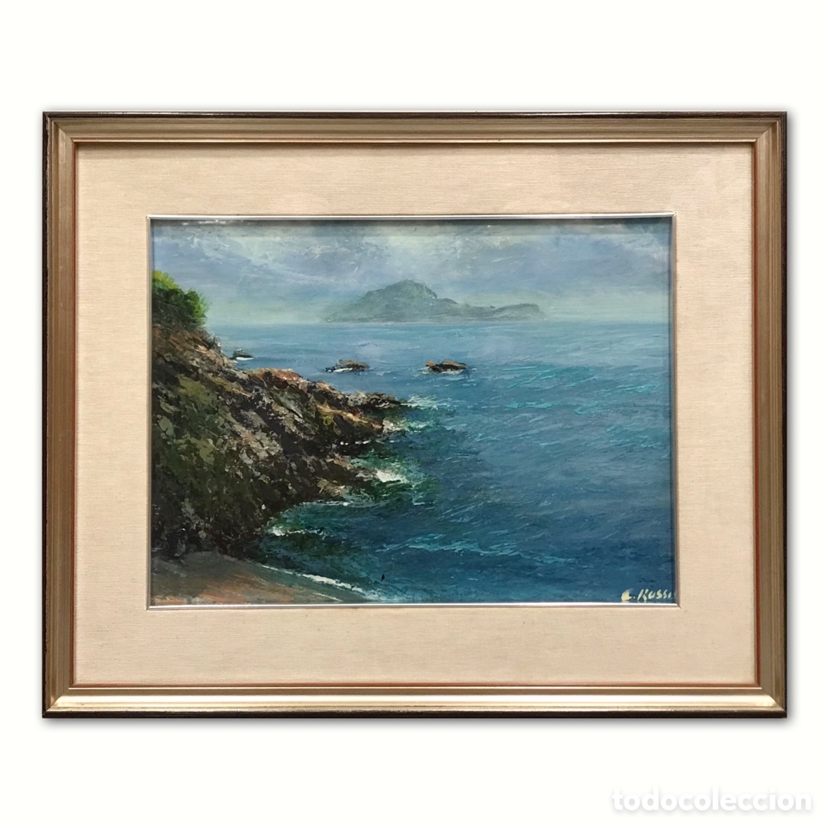 Arte: &rdquo;Costa Italiana con Acantilado&rdquo; Carlo Rossi (1921-2010), a&ntilde;os 80-90 del S.XX