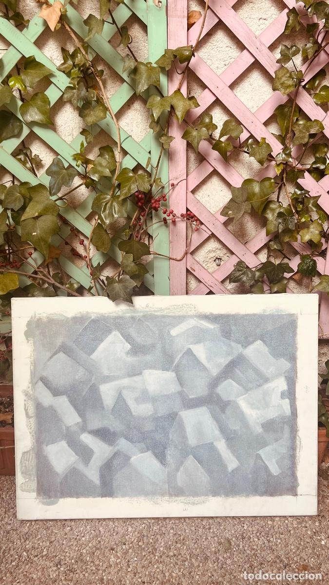 Arte: Acrilico sobre lienzo Raquel Wullich 2002 54x73cms tejados