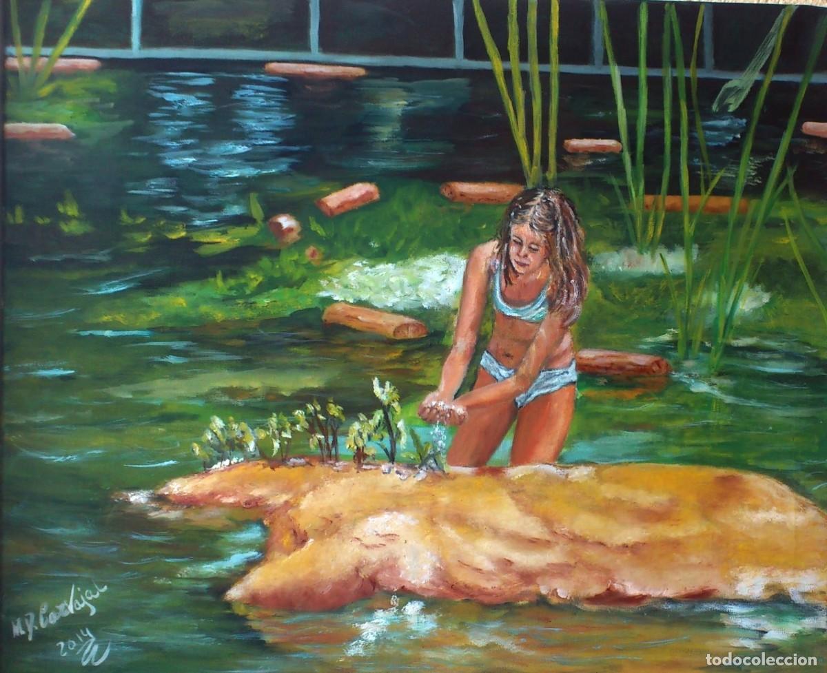 Arte: &Oacute;leo sobre Lienzo (2014) - &rdquo;Reflejos de Inocencia&rdquo; - Firmado M.D. Carvajal