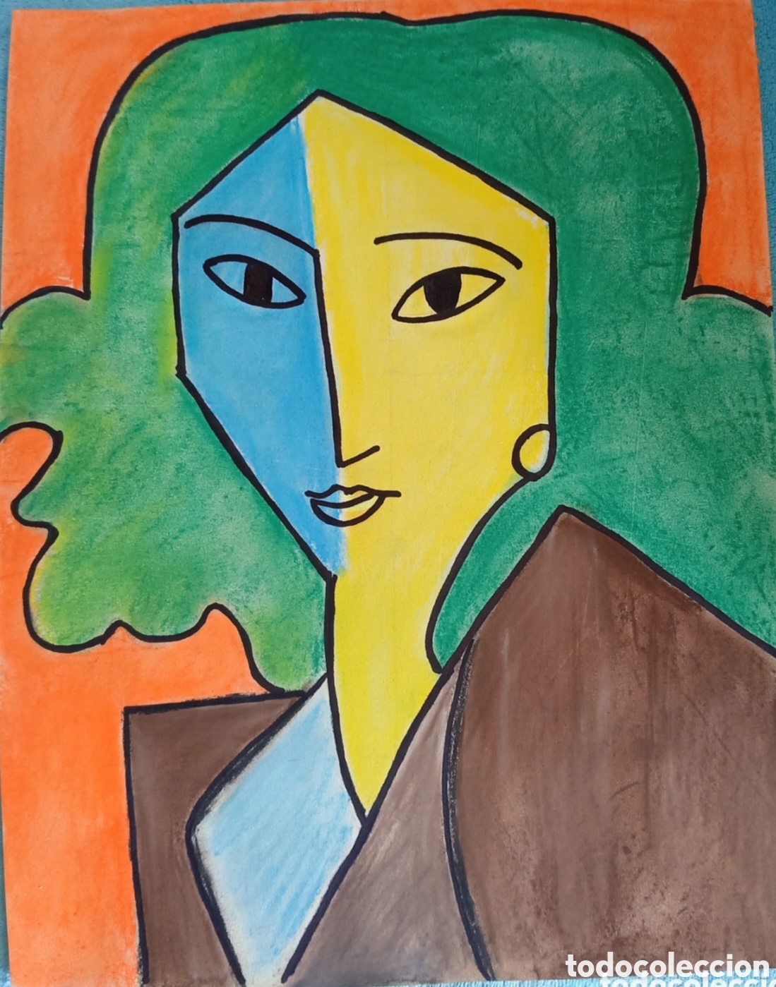 Arte: Interpretaci&oacute;n pintura (5) de Matisse. (T&eacute;cnica mixta creta, rotulador) sobre papel de dibujo 36cmx2