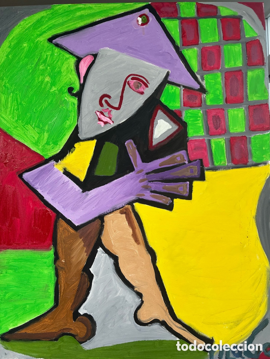 Arte: Arlequ&iacute;n con m&aacute;scara en mano - Foto 2
