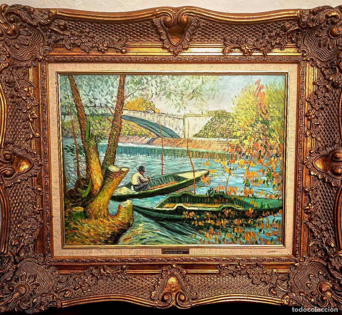 Arte: IMPRESIONANTE REPRODUCCI&Oacute;N AL &Oacute;LEO Vincent van Gogh Pescando en primavera, el puente de Clichy 1887
