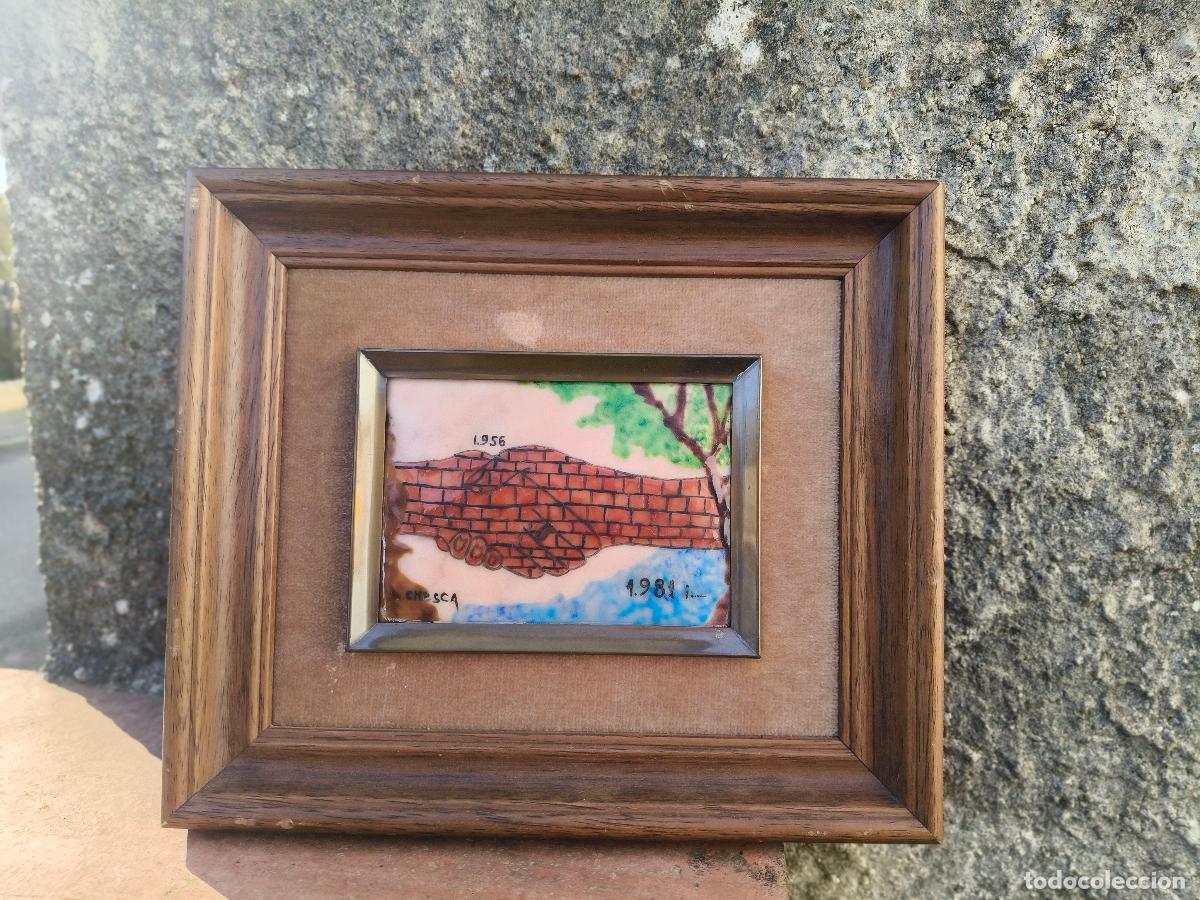 Arte: Cadre peinture sur tole &eacute;maill&eacute;e 30x30