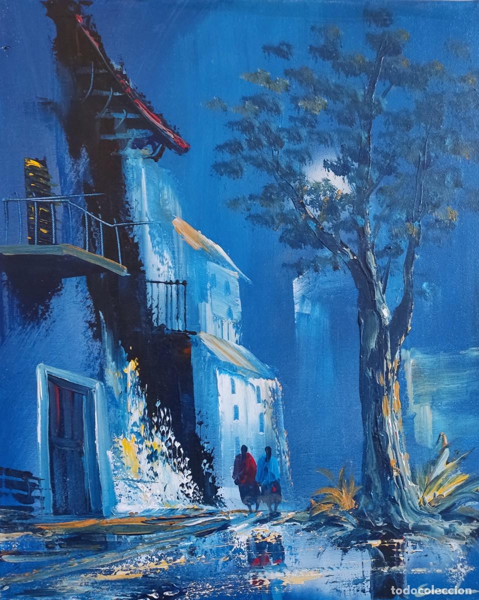 Arte: EXCELENTE CUADRO AL &Oacute;LEO DEL PINTOR MALAGUE&Ntilde;O MANUEL ESCALONA.