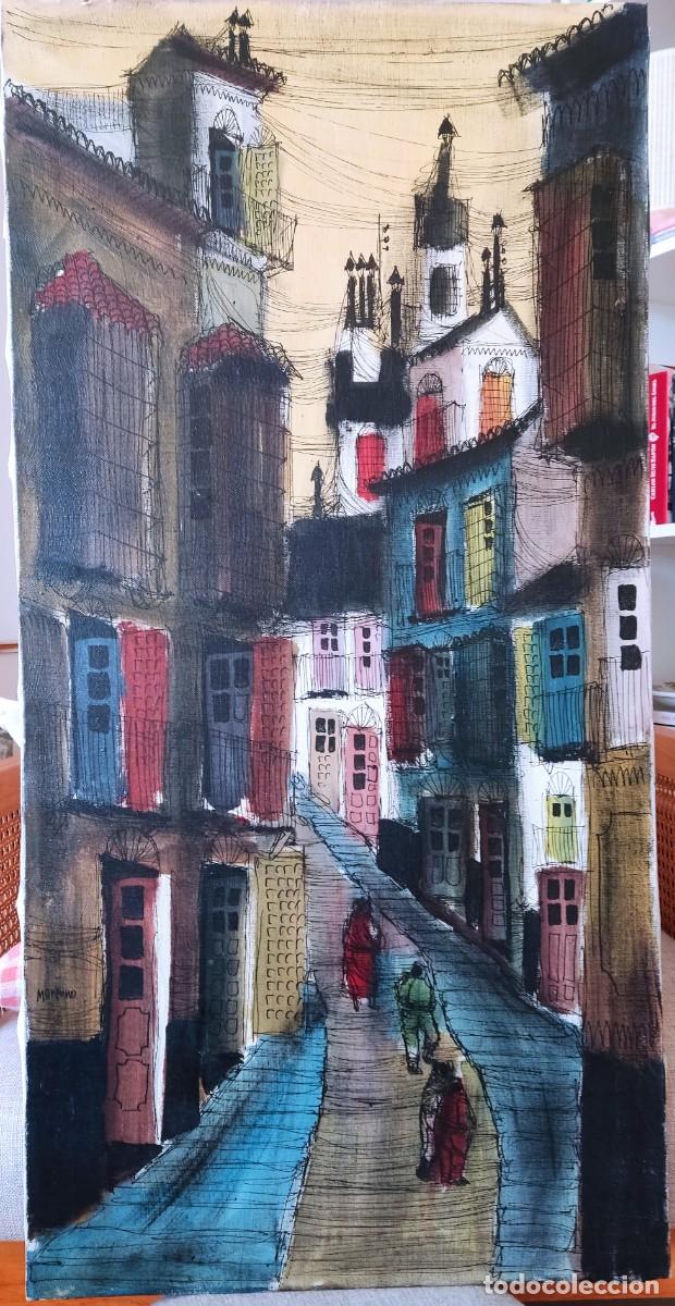 Arte: EXCELENTE CUADRO AL &Oacute;LEO DEL PINTOR MALAGUE&Ntilde;O PACO MORENO.