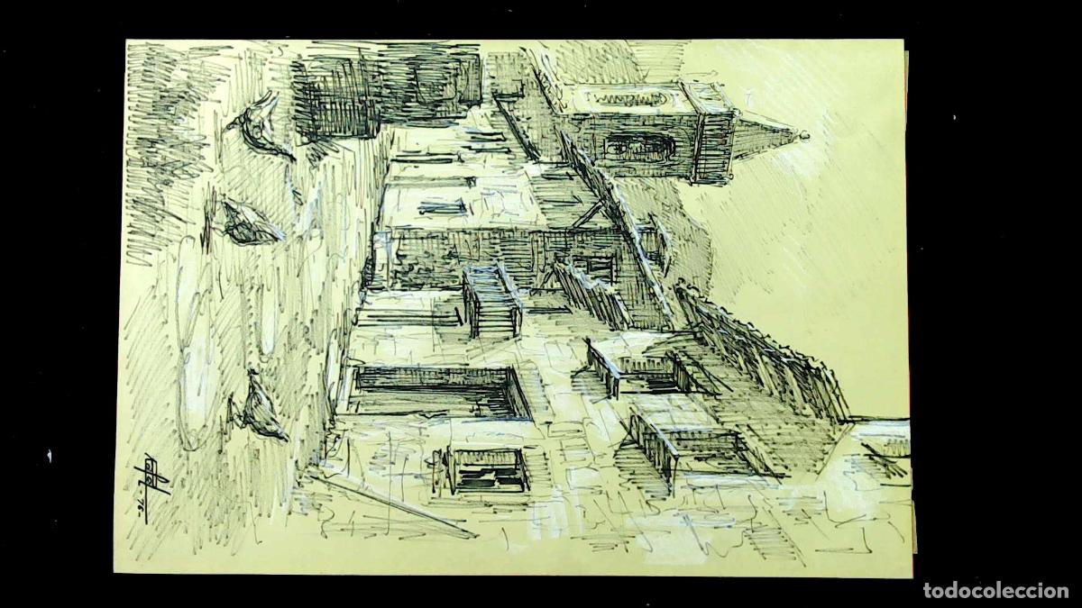 Art: Rafel - Edificio en perspectiva - 45x33 cm - Dibujo