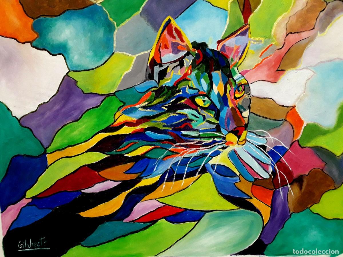 Arte: Gato en colores obra de Mercedes Gilaberte