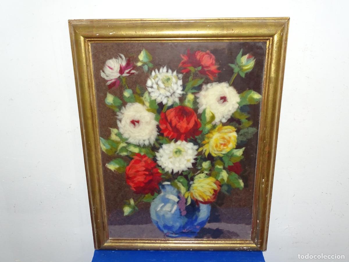 Arte: GRAN &Oacute;BRA REALIZADA EN LANA. MANUEL DUQUE (NERVA 1919-SABADELL 1998). FLORERO. FIRMADO Y DEDICADO 91