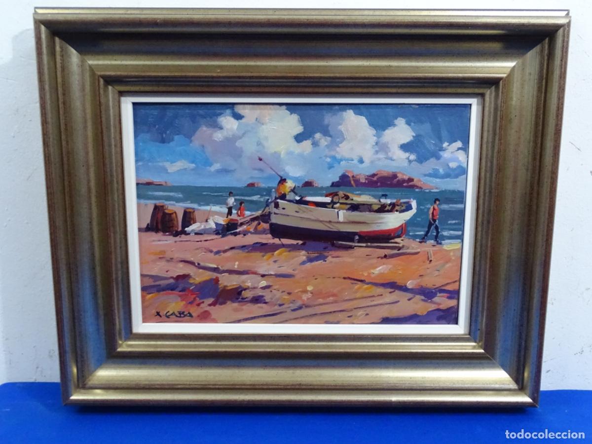 Arte: &Oacute;LEO SOBRE TABLEX XAVIER CABA I COMPANY (CASTELLAR DEL VALLES 1928-1996). PAISAJE COSTA BRAVA.