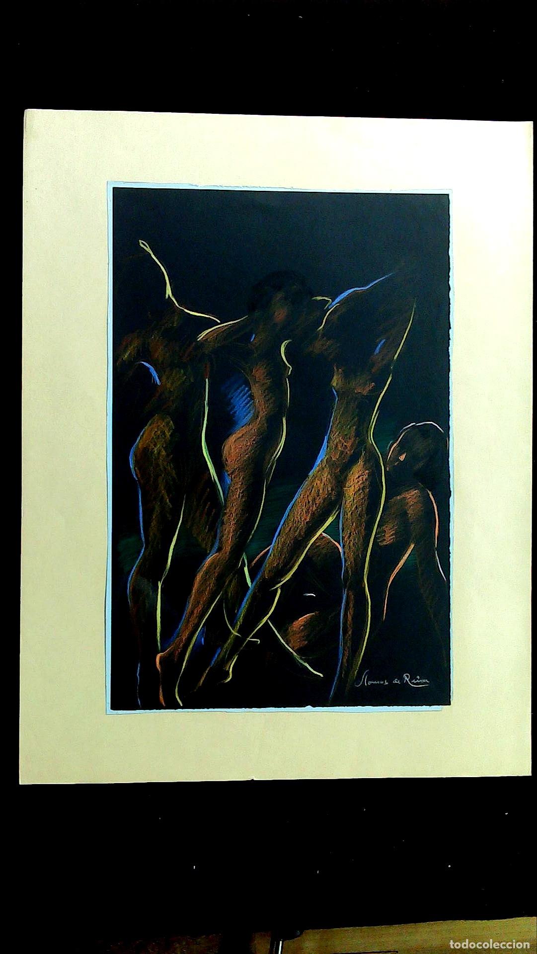 Arte: Josep Lloveras y Feliu - Algas marinas oscuras - 65x50 cm - Acuarelas