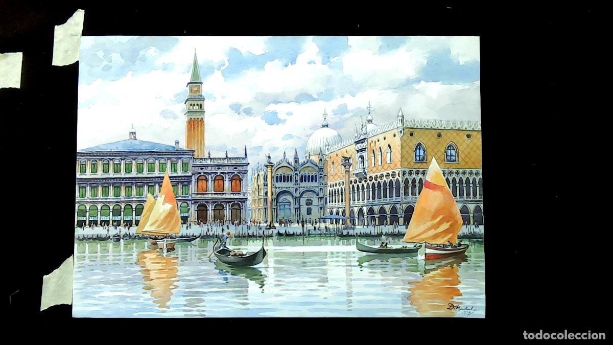 Art: Dionisio Nadal - Vista de la Plaza San Marcos - 50x35 cm - Acuarelas