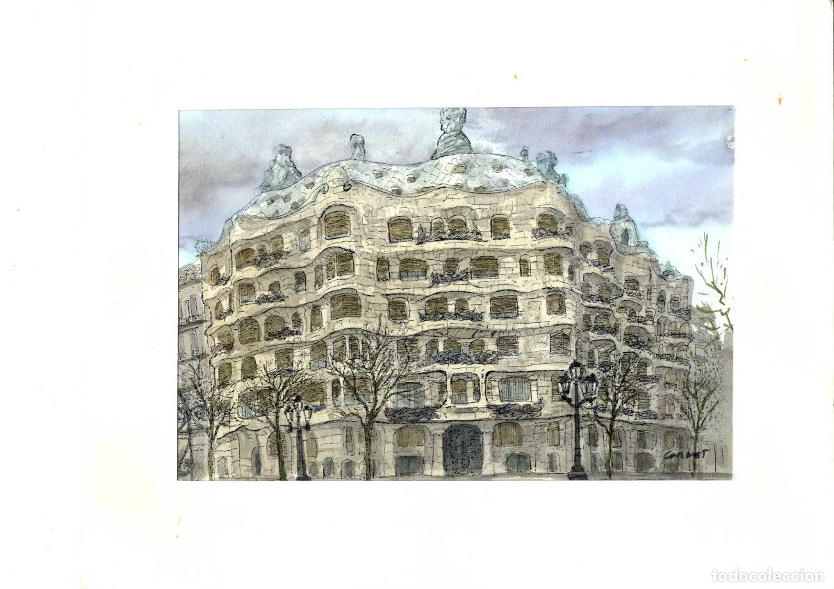 Arte: Cornet - Edificio de estilo modernista - 30x21 cm - Acuarelas