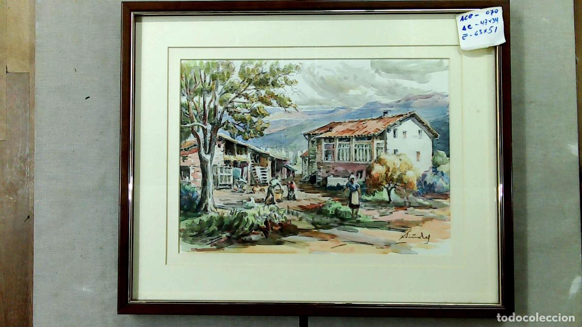 Arte: Xavier Vi&ntilde;olas - Casas de pueblo - 62x52 cm - Acuarelas enmarcadas