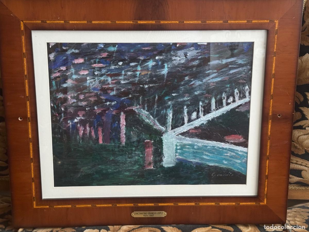 Arte: Tino Grand&iacute;o, Oleo sobre cartulina, mide con el marco 55 X 54 cm. Lugo Galicia pontura gallega