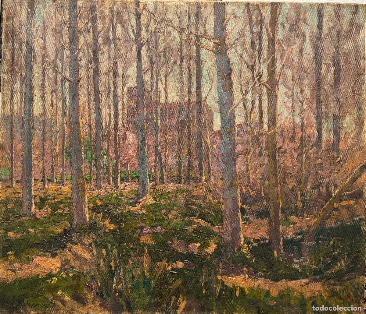 Arte: &oacute;leo sobre lienzo firmado a catalogar , paisaje antiguo , posible autor Catal&aacute;n