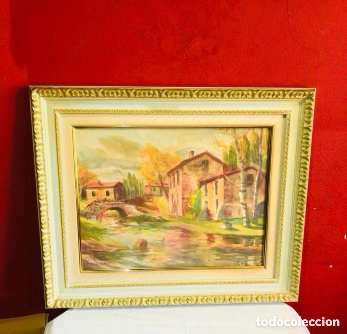 Art: J. VILLENA. Cuadro acuarela sobre papel. (66X56 cm).