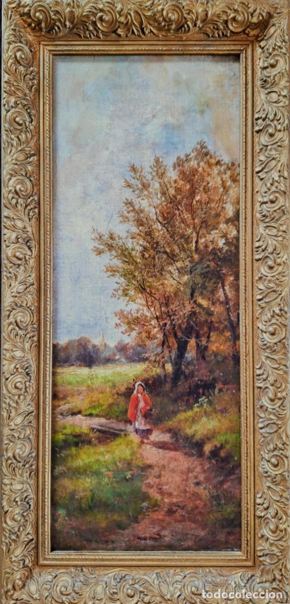 Arte: Pintura al &oacute;leo &rdquo;Escuela Inglesa&rdquo; &Oacute;leo sobre cart&oacute;n duro entelado