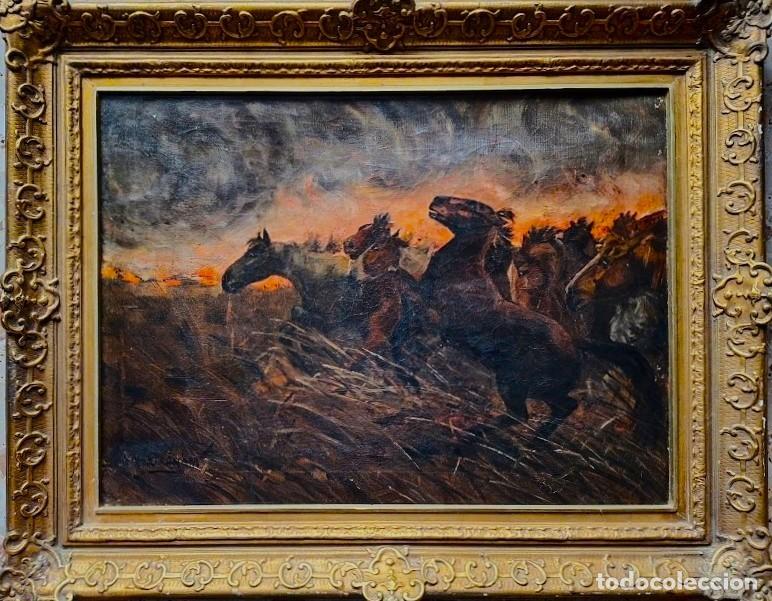 Arte: Pintura al &oacute;leo &rdquo;Escuela Inglesa&rdquo; .&Oacute;leo antiguo sobre lienzo