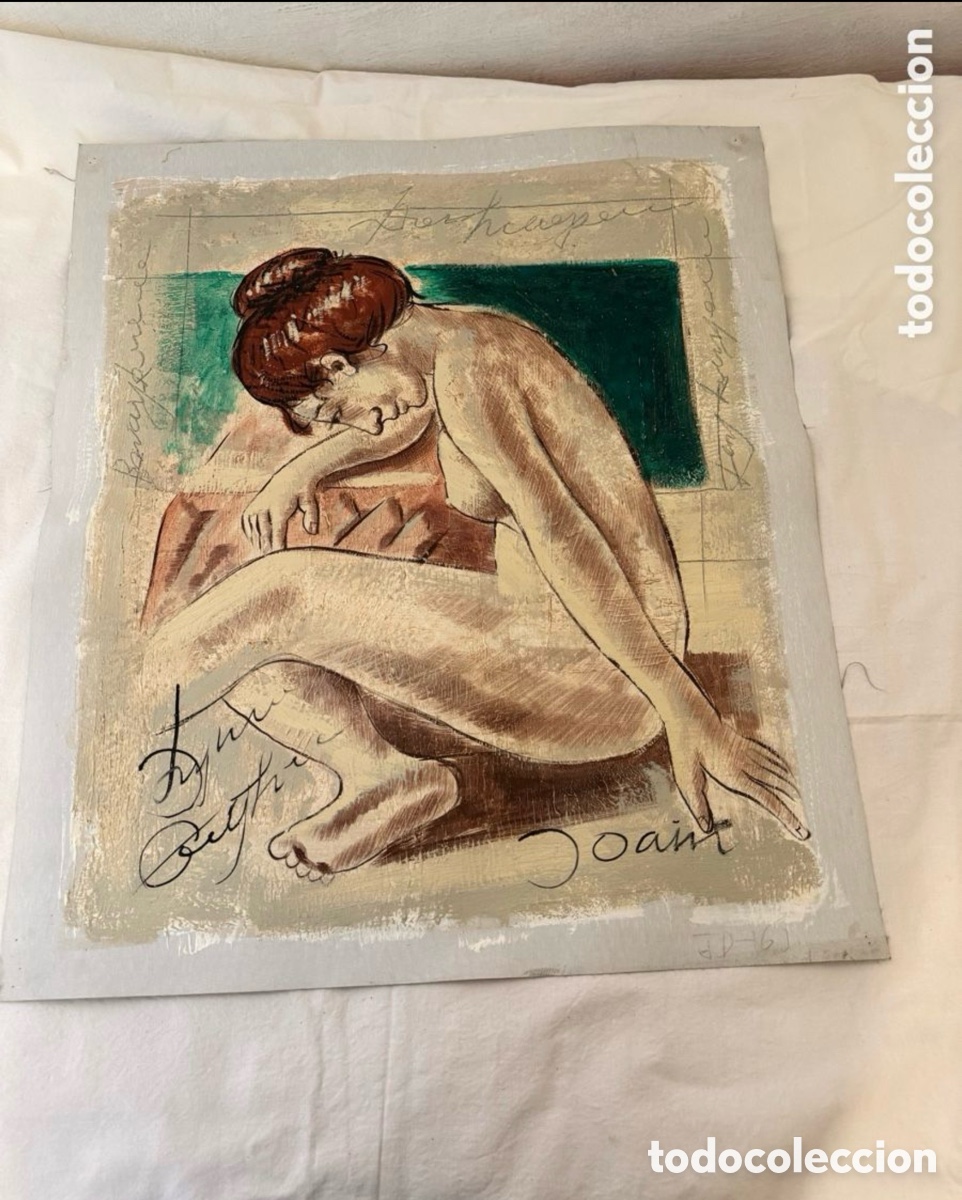 Art: Pintura sobre lienzo desnudo femenino estilo moderno composici&oacute;n art&iacute;stica firmada