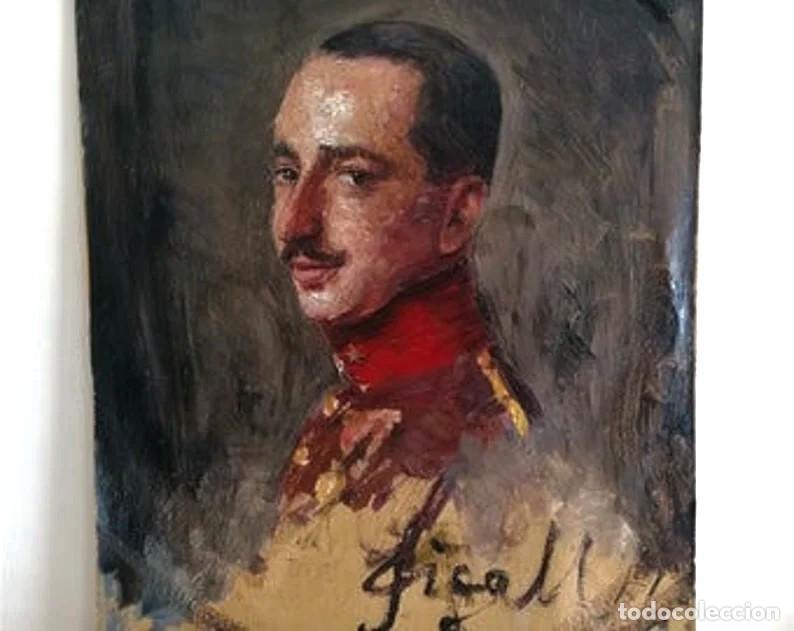 Arte: Retrato al &oacute;leo de un oficial militar, obra de un artista desconocido (1925-1930).