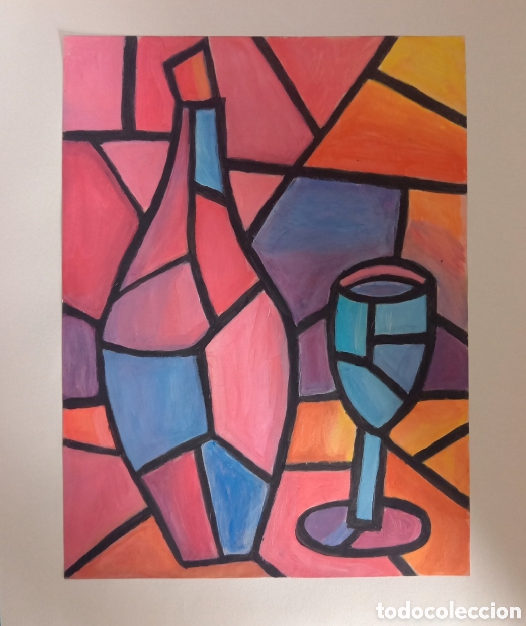 Arte: Original pintura bodeg&oacute;n (19) (t&eacute;cnica mixta) acuarela y acr&iacute;lico sobre papel doble 35cmx29,5cm. Muy